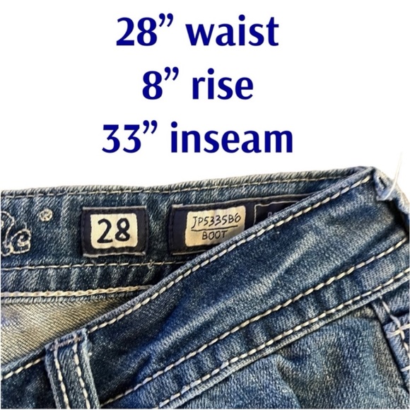 Miss me bootcut Size 28 floral fleur de lis design on back pockets. Beautiful - Picture 17 of 17